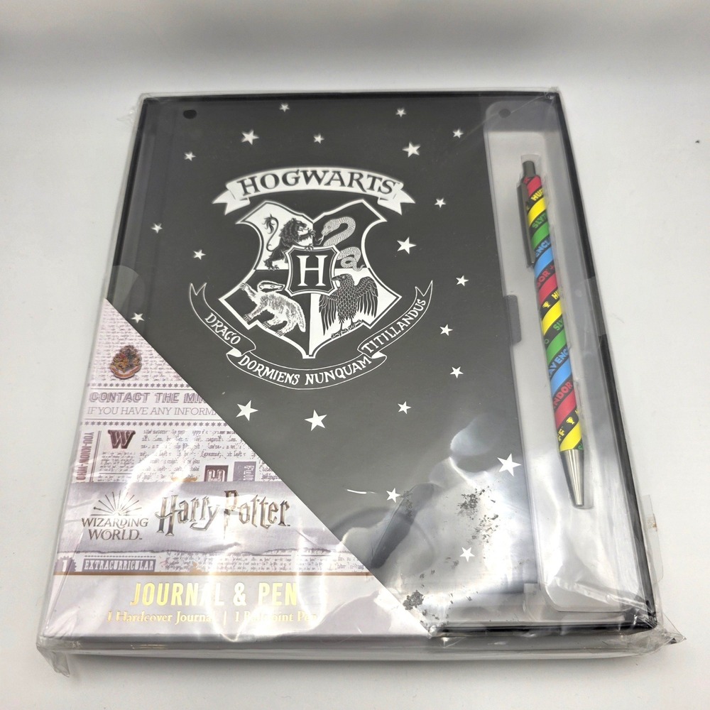 Harry Potter Hogwarts Crest Hardcover Journal and Multi House Pen‎ Set Bioworld
